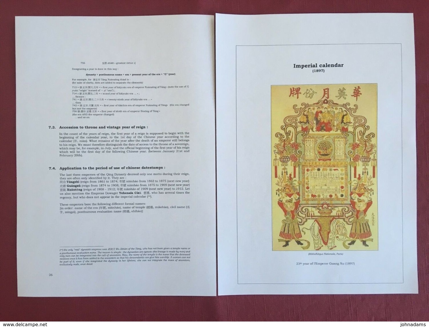 .EMPIRE - REPUBLIC - THE CHINESE CALENDARS WITH CONVERSION TABLES 1840-1949