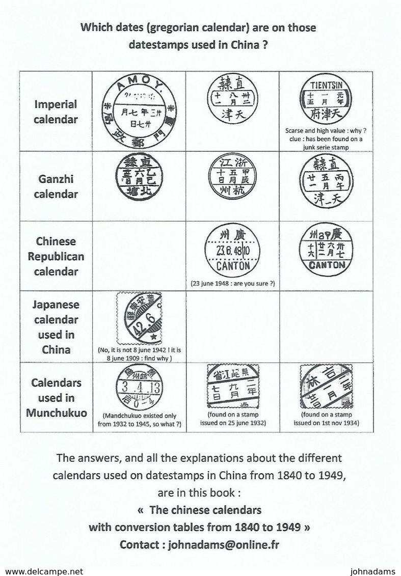 .EMPIRE - REPUBLIC - THE CHINESE CALENDARS WITH CONVERSION TABLES 1840-1949