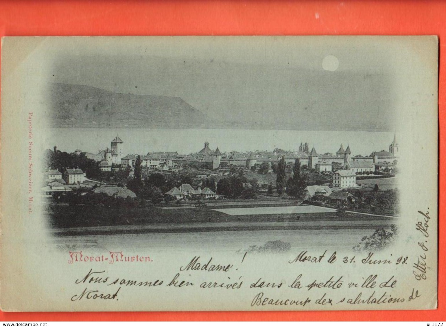 ZAQ-28  Morat Murten. Gelaufen 1898 - Murten