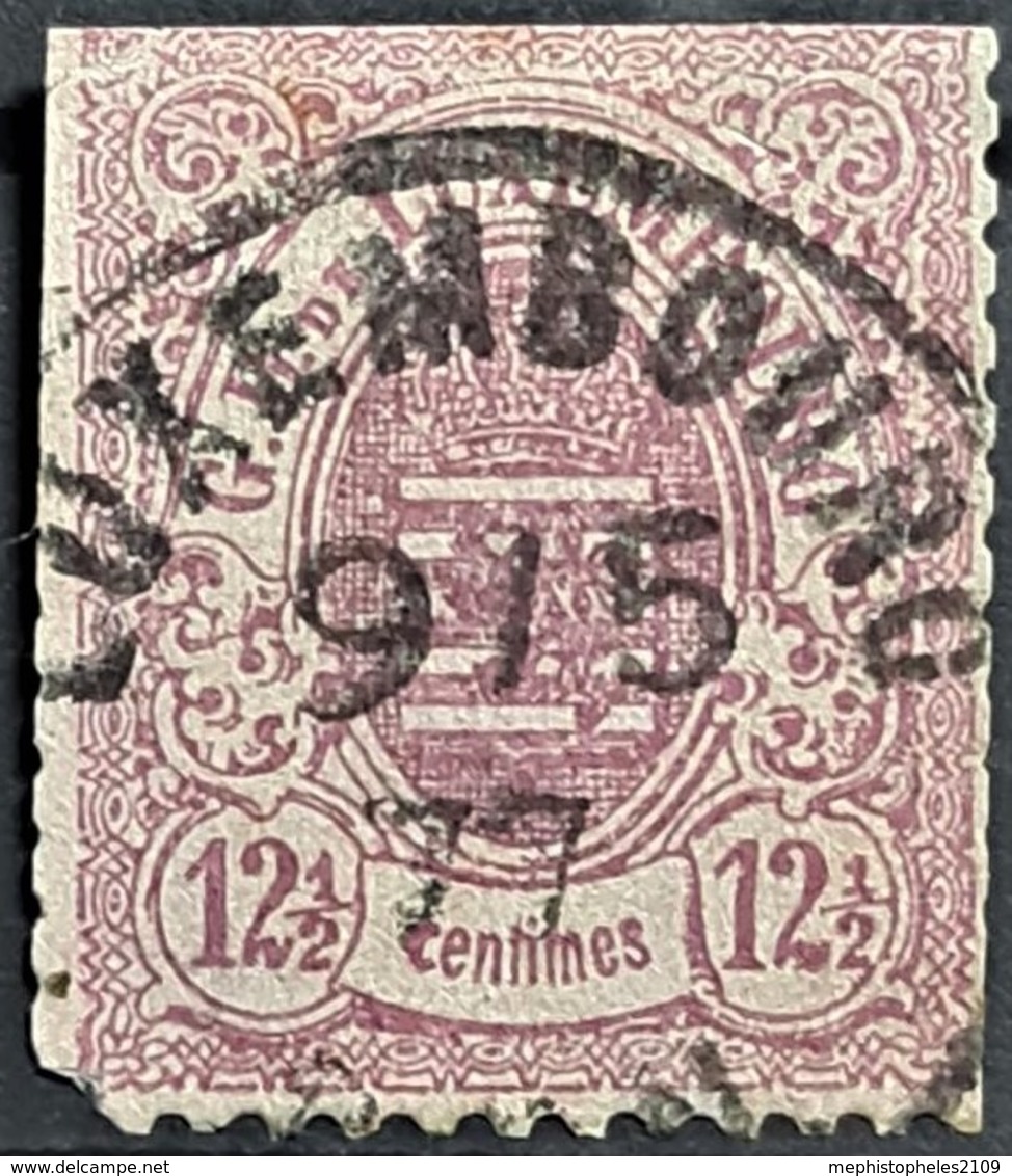 LUXEMBOURG 1875 - Canceled - Sc# 35 - 12,5c - Bad Perforation - 1859-1880 Wapenschild