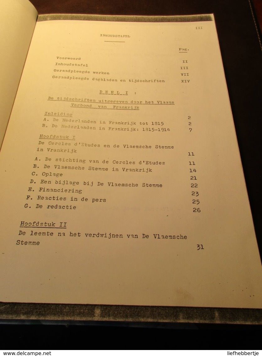 De Tijdschriften Uitgegeven Door Het Vlaamsch Verbond Van Frankrijk -  Frans-Vlaanderen - Noord-Frankrijk - Geschiedenis