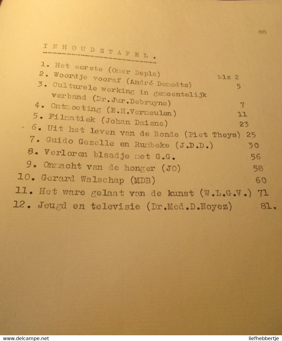 Rumbeke - Eerste Jaarboek 'Rumbeke'  - 1966 - History