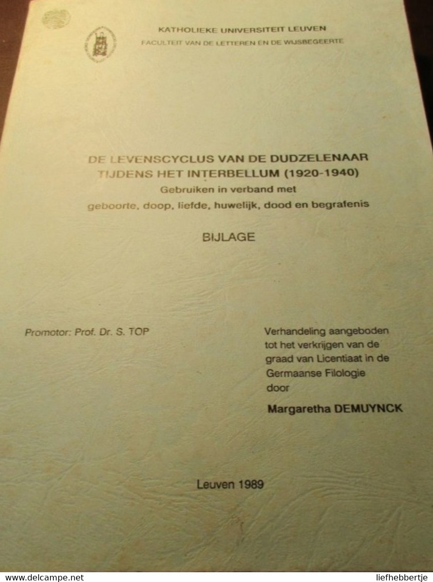 De Levenscyclus Van De Dudzelenaar Tijdens Het Interbellum (1920-1940) : Bijlage -    Dudzele Brugge - History