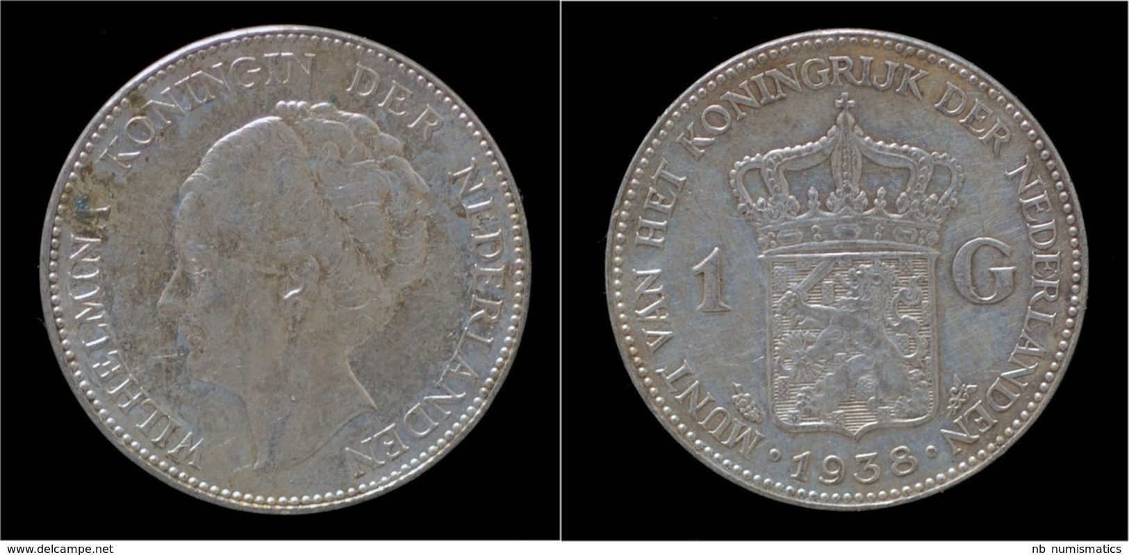 Netherlands Wilhelmina I 1 Gulden 1938 - 1 Gulden