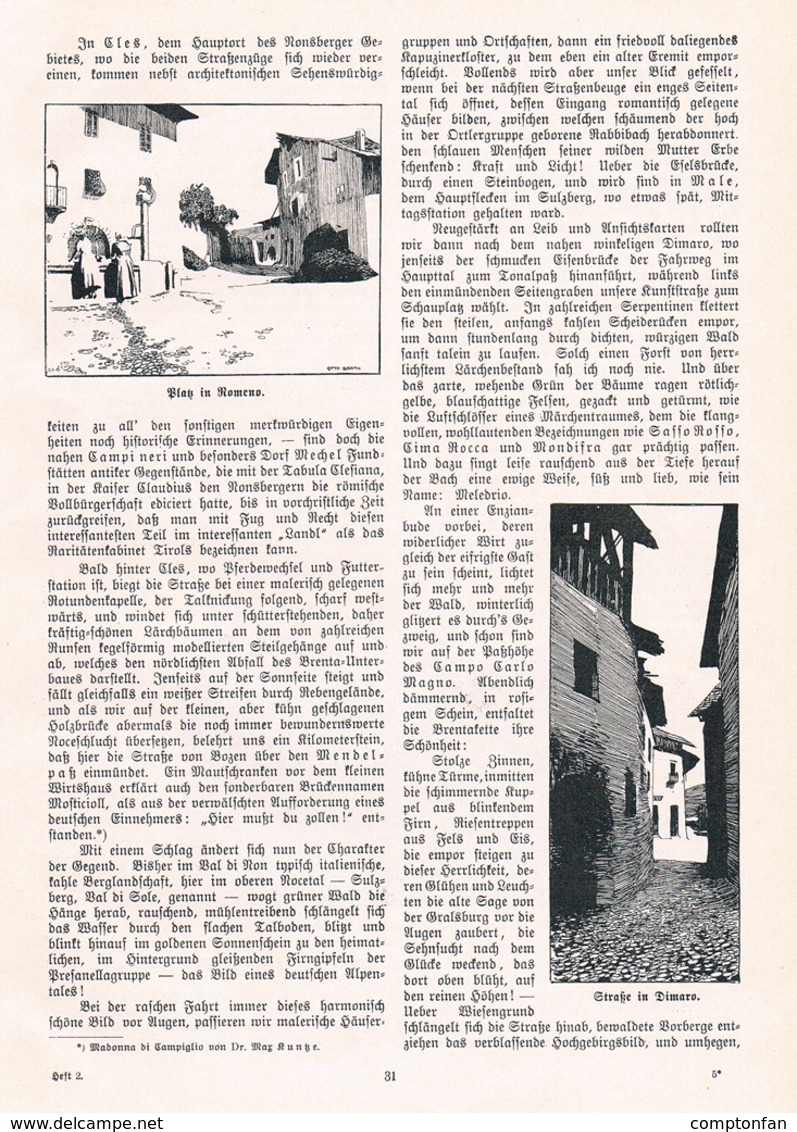 A102 568-2 - Hans Barth Cima Di Brenta Tosahütte Dolomiten Artikel Mit 10 Bildern 1904 !! - Altri & Non Classificati