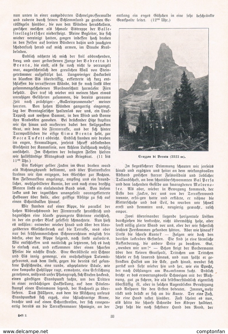 A102 568-2 - Hans Barth Cima Di Brenta Tosahütte Dolomiten Artikel Mit 10 Bildern 1904 !! - Altri & Non Classificati