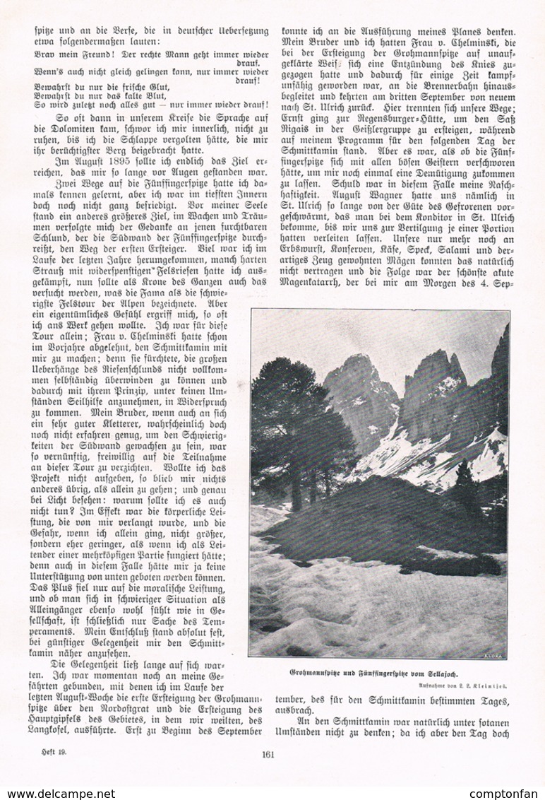 574 - Josef Enzensperger Fünffingerspitze Dolomiten Artikel Mit 7 Bildern 1904 !! - Other & Unclassified