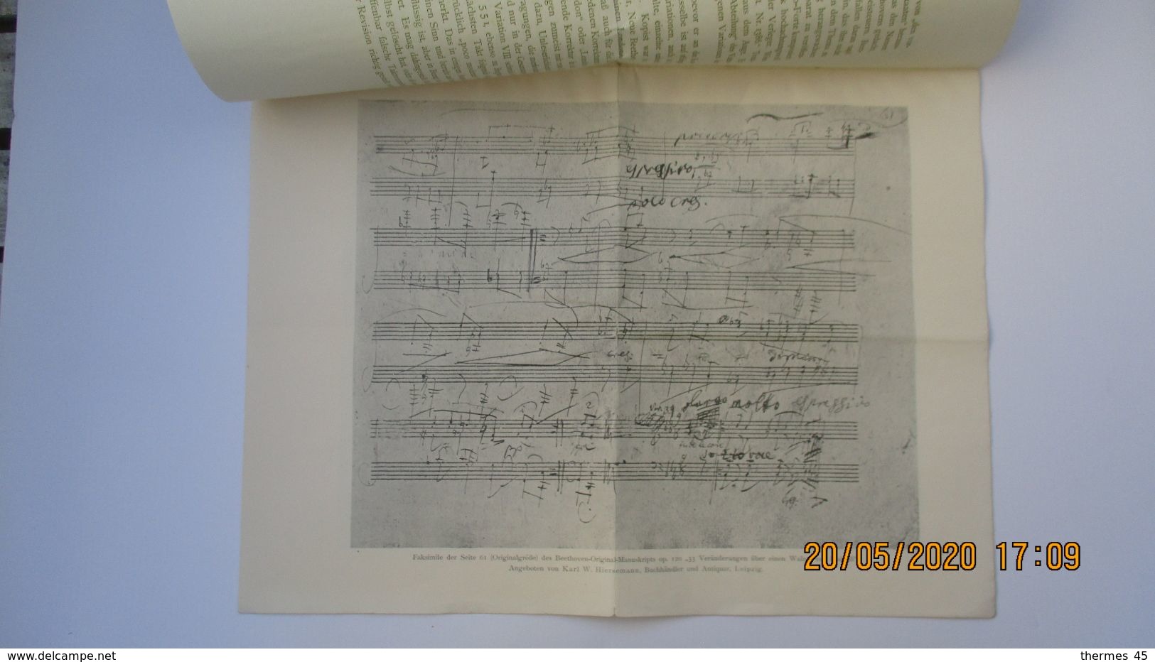 BEETHOVEN / MANUSCRITS AUTOGRAPHES / VENTE / 1907 - Documenti Storici