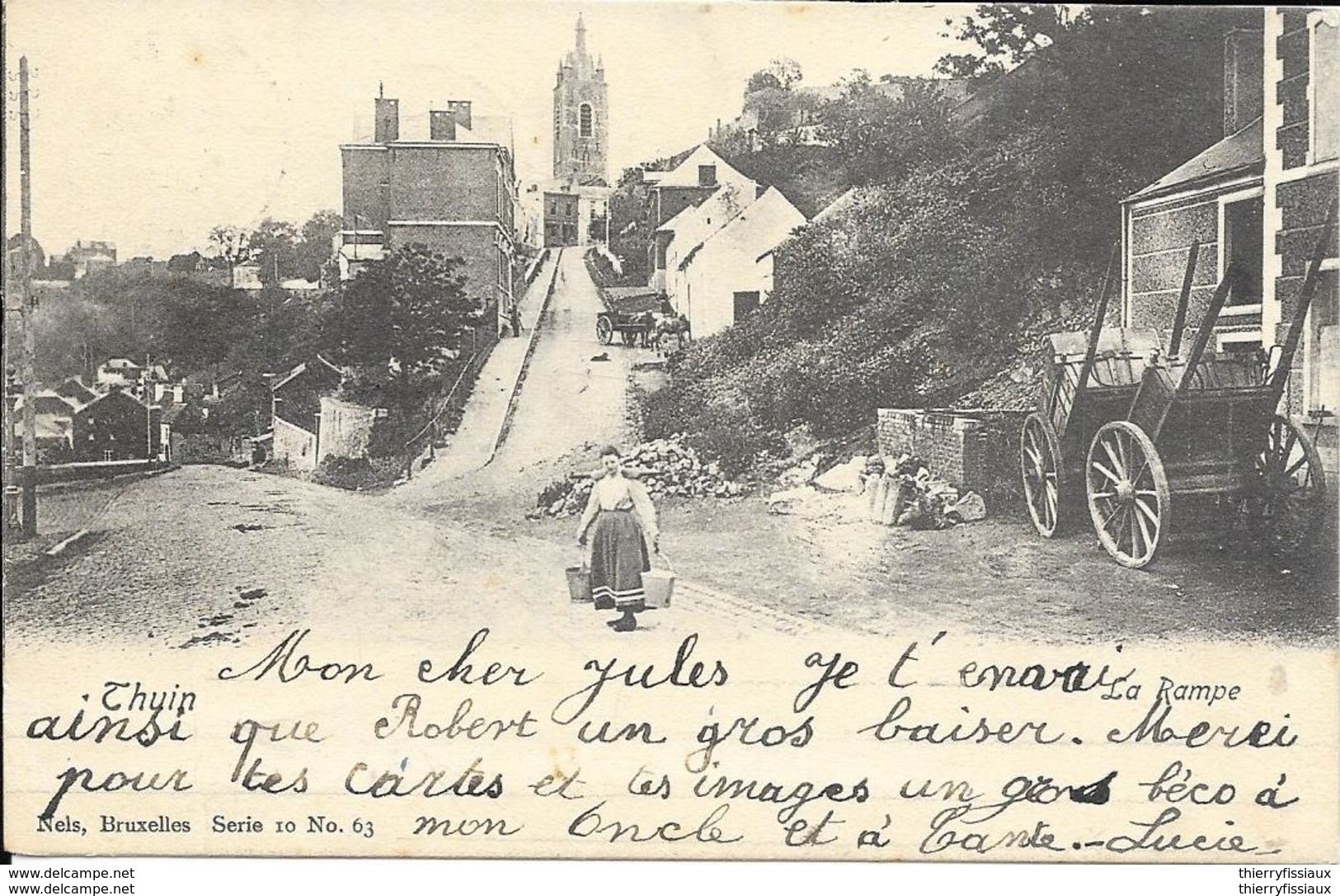 THUIN - La Rampe - Porteuse D'eaux - Circulé: 1905 - Voir 2 Scans - Thuin