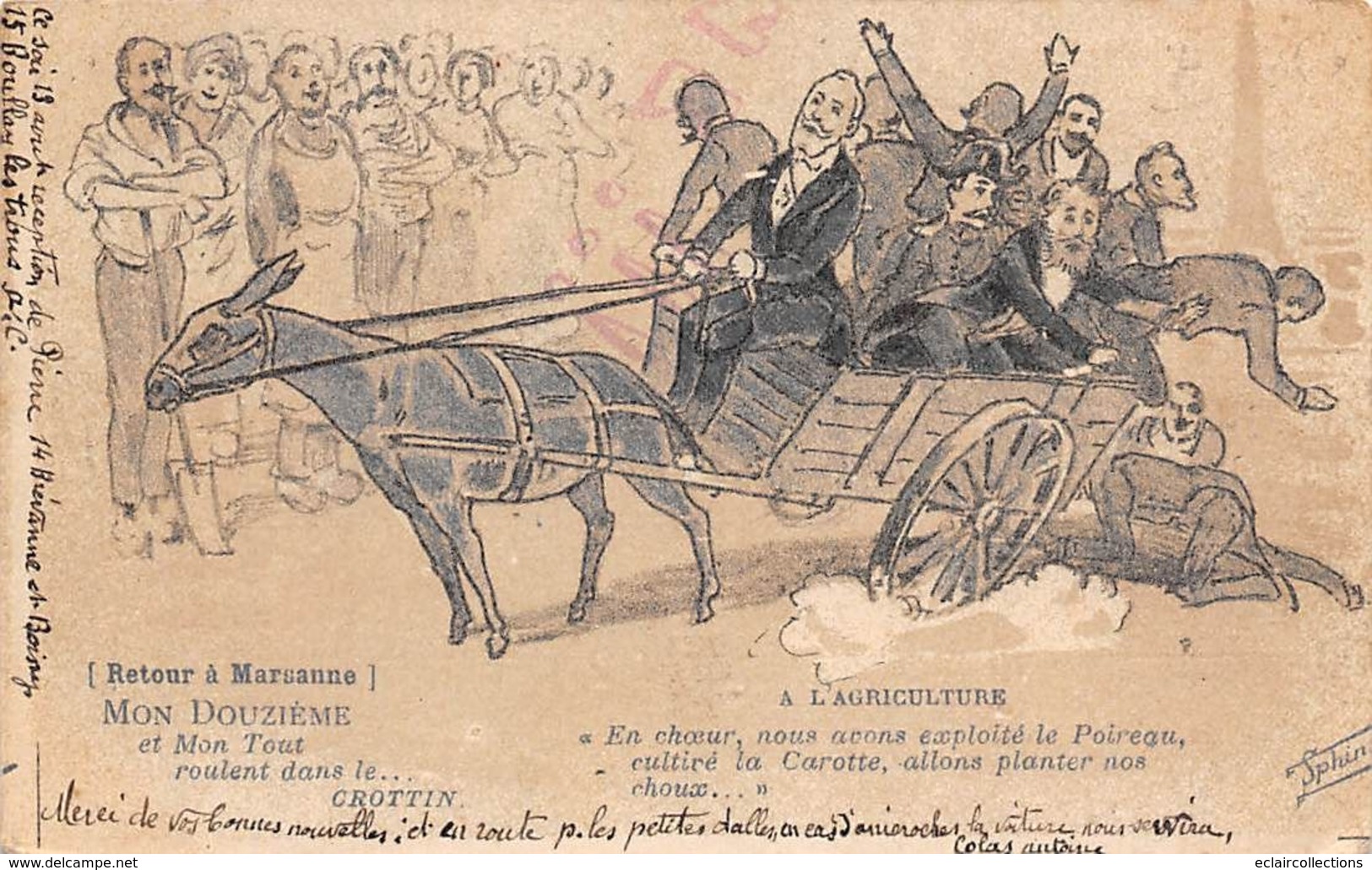 Illustrateur Politique Ou Satyrique :   Retour De Loubet A L’agriculture Illustré Par Sphinx             (voir Scan) - Other & Unclassified