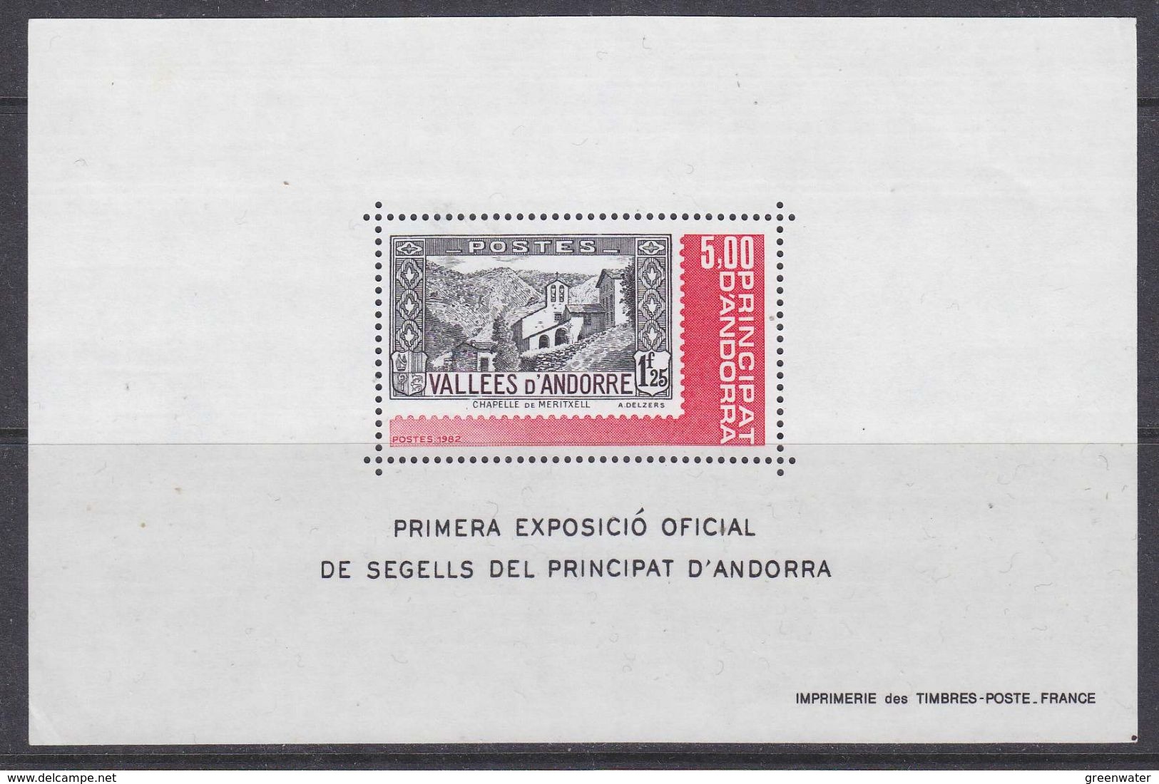 Andorra Fr. 1982 1st Philatelic Exhibition M/s ** Mnh (48030) - Hojas Bloque
