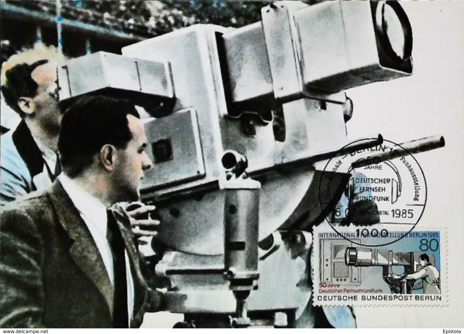 Caméra Zoom Allemande - Jeux Olympiques 1936 - Fernsehkameras Olympischen Spiele Berlin 1936  - Carte Maximum Card 1985 - Supplies And Equipment