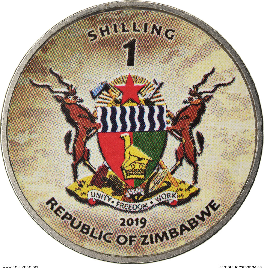 Monnaie, Zimbabwe, Shilling, 2019, Tanks - Arjun Mk2, SPL, Nickel Plated Steel - Simbabwe