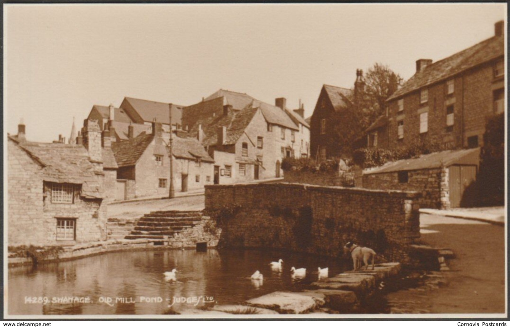 Old Mill Pond, Swanage, Dorset, 1932 - Judges RP Postcard - Swanage