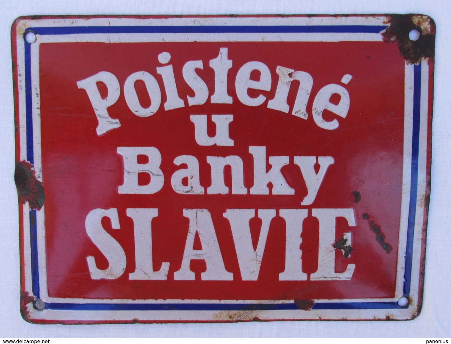 VINTAGE OLD BANK SLAVIE ENAMEL SIGN CZECHOSLOVAKIA!!! - Sonstige & Ohne Zuordnung