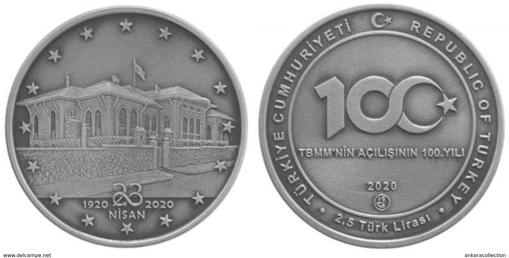 AC - CENTENARY OF THE GRAND NATIONAL ASSEMBLY PARLIAMENT 23 APRIL 1920 - 2023 COMMEMORATIVE BRONZE COIN UNC TURKEY - Turquia