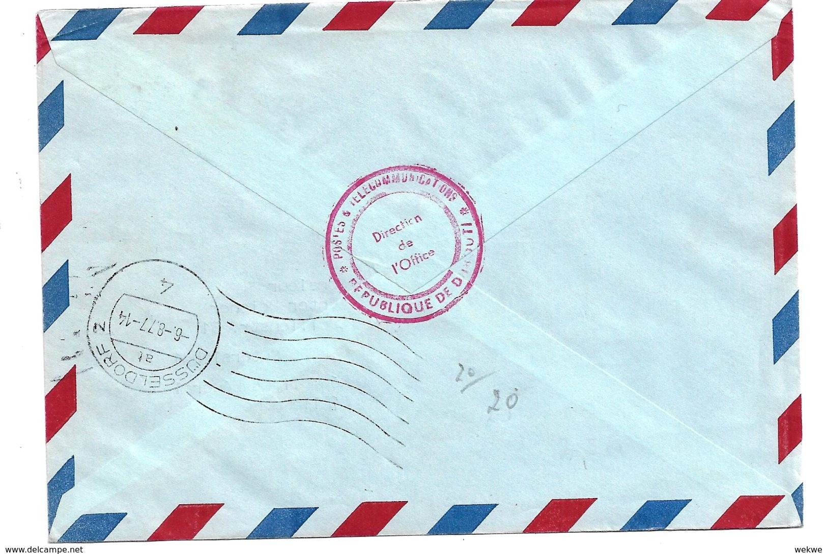 FAF147 / DJBOUTI - 1977, Express Einschreiben  Nach Gütersloh/Deutschland (Motiv: Flughafen) - Storia Postale