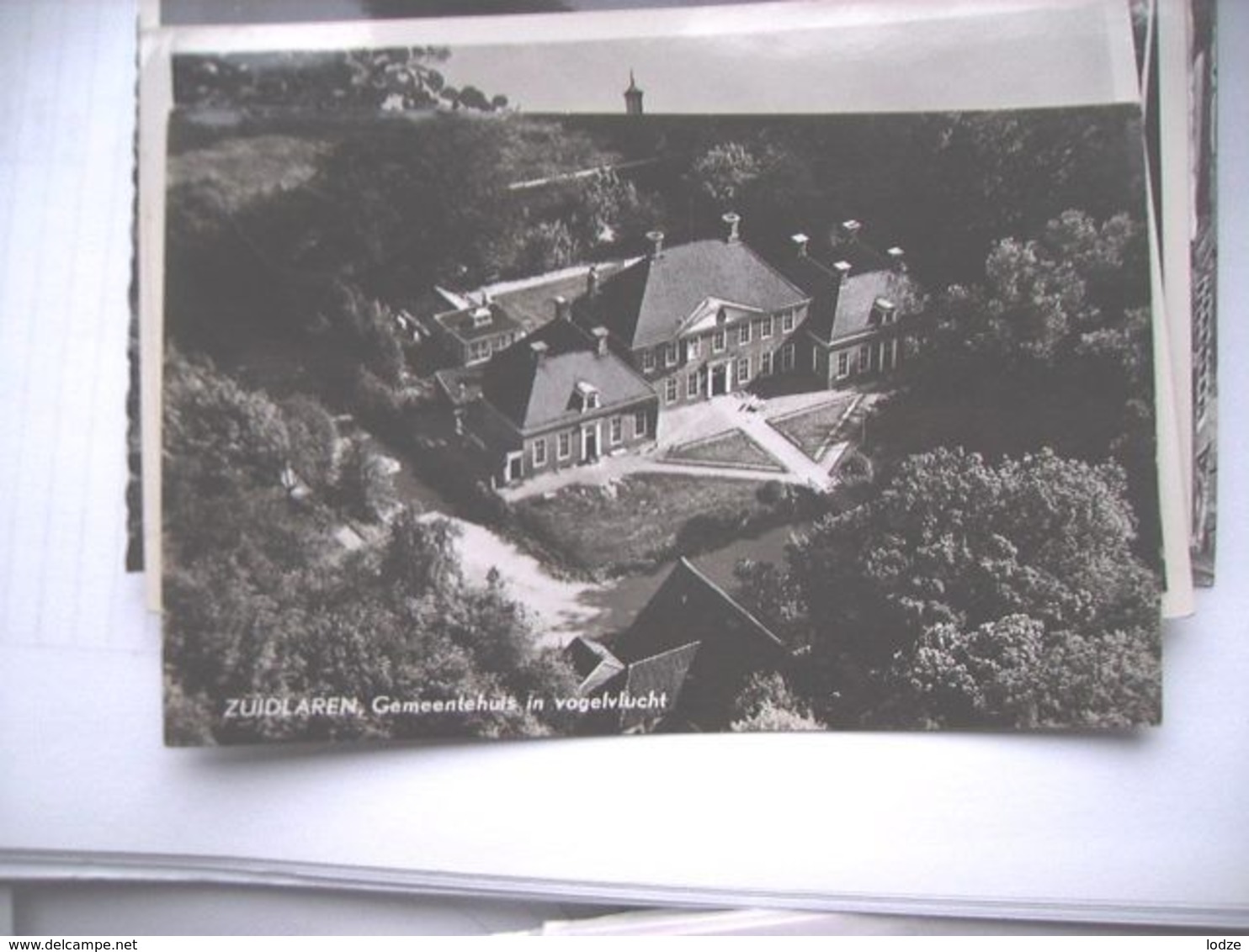 Nederland Holland Pays Bas Zuidlaren Met Luchtfoto Gemeentehuis 1961 - Zuidlaren