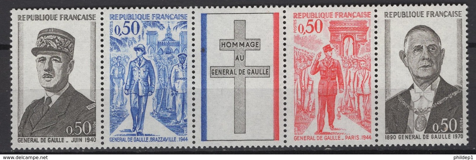 France: 1971. Y&T  N° 1695/98 En Bande ** MNH, Neuf(s). Cote Y&T 2020 : 3 € - Neufs