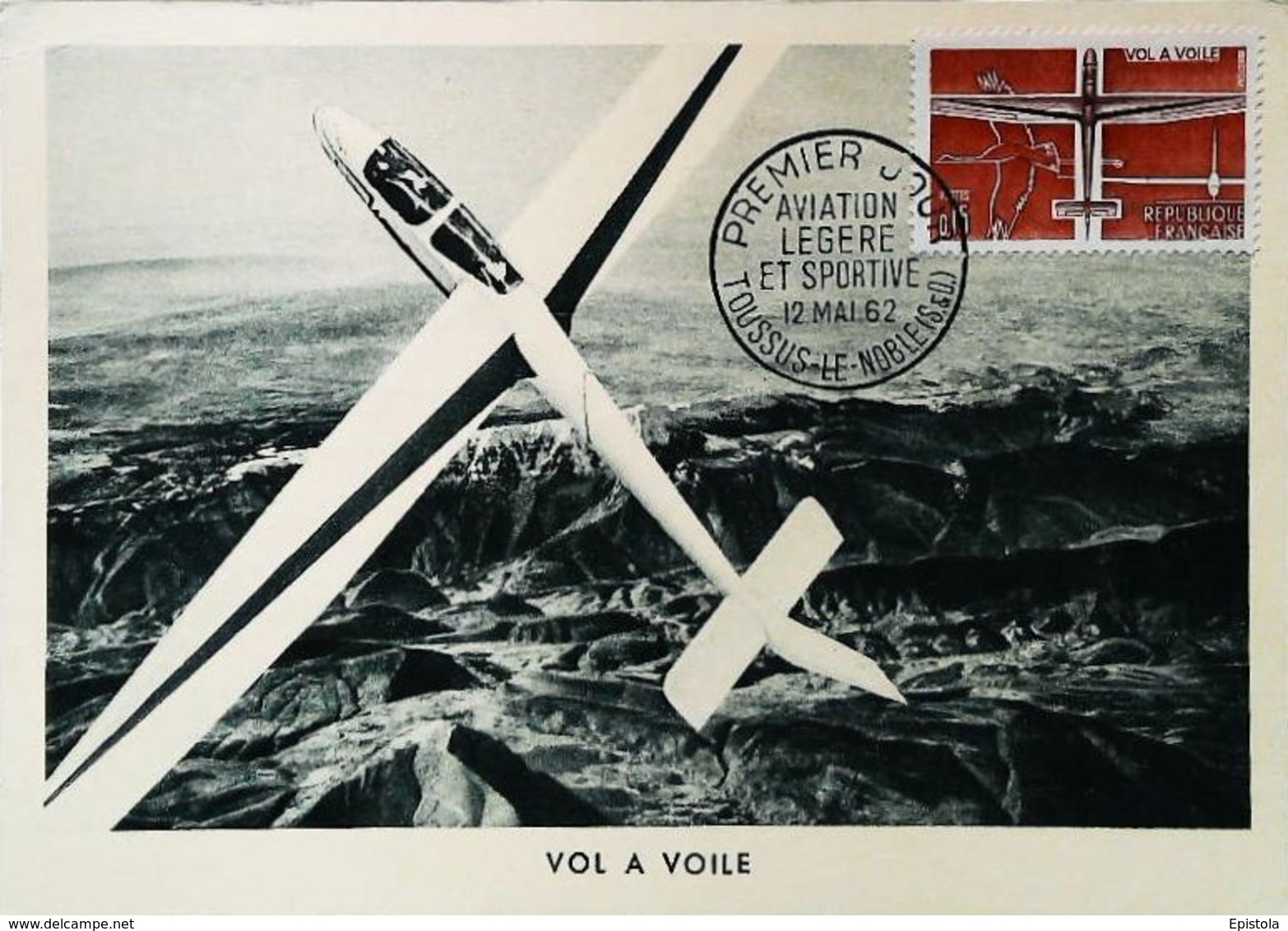 Vol à Voile Planeur - Aviation Légère Et Sportive  - Carte Maximum Card 1962 (Toussus Le Noble) - Toussus Le Noble