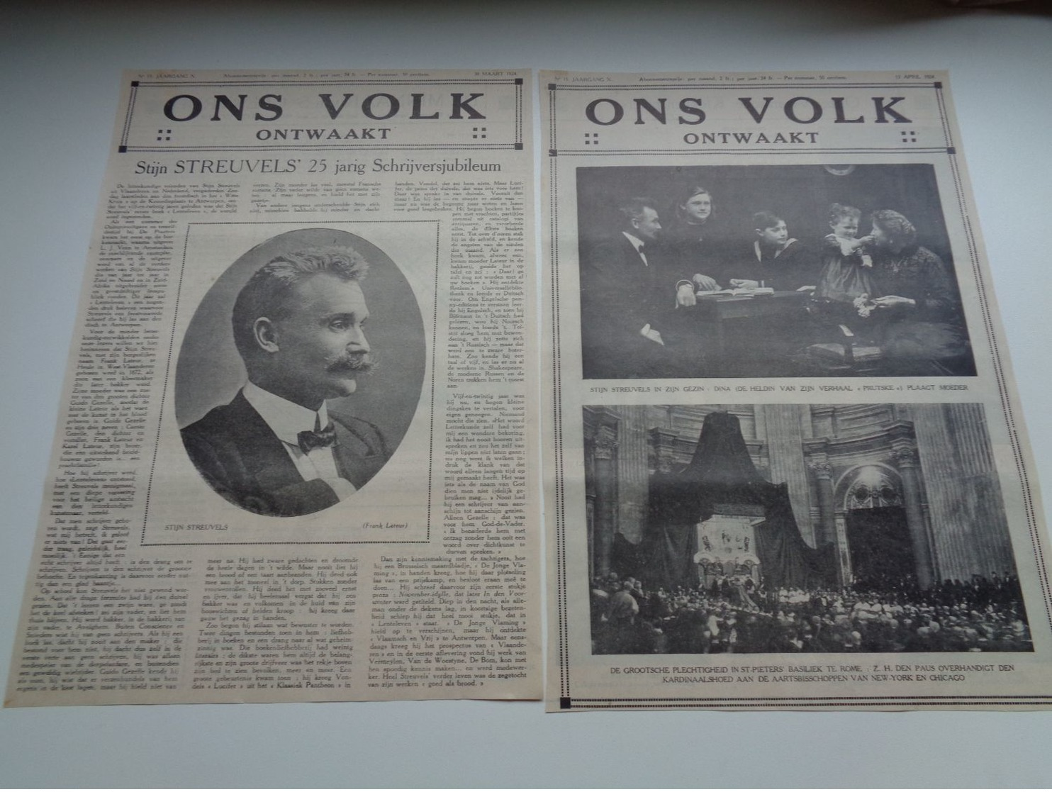 Origineel Knipsel ( 70 ) Uit Tijdschrift " Ons Volk Ontwaakt "  1924 : Stijn Streuvels  Heule  Ingooigem , Anzegem - Non Classés