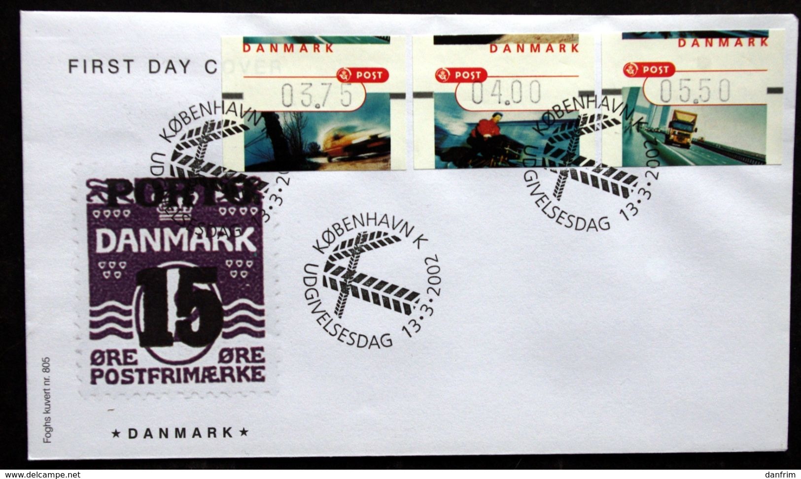 Denmark  2002    ATM Franking Labels  Minr.17-19   FDC ( Lot 6538 )FOGHS COVER - Automatenmarken [ATM]