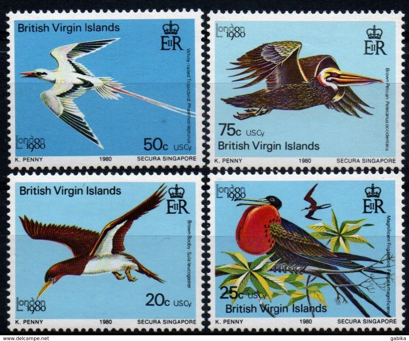 British Virgin Islands 1980, Scott 385-388, MNH, London Stamp Expo, Birds - British Virgin Islands