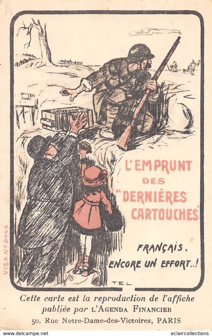 Illustrateur Politique Ou Satyrique :   L'emprunt Des Dernières Cartouches       (voir Scan) - 1900-1949