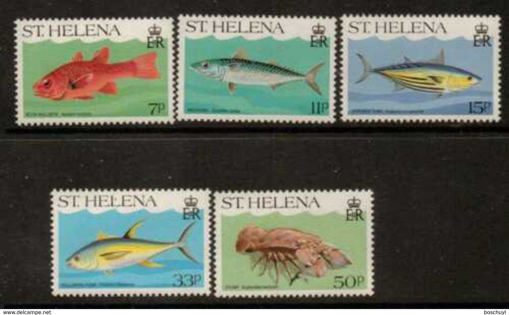 St. Helena, 1985, Fish, Crustaceans, Sea Life, Animals, Fauna, MNH, Michel 423-427 - Saint Helena Island