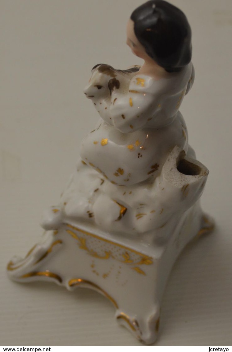 Encrier En Porcelaine (accident, Voir Photo) - Inkwells