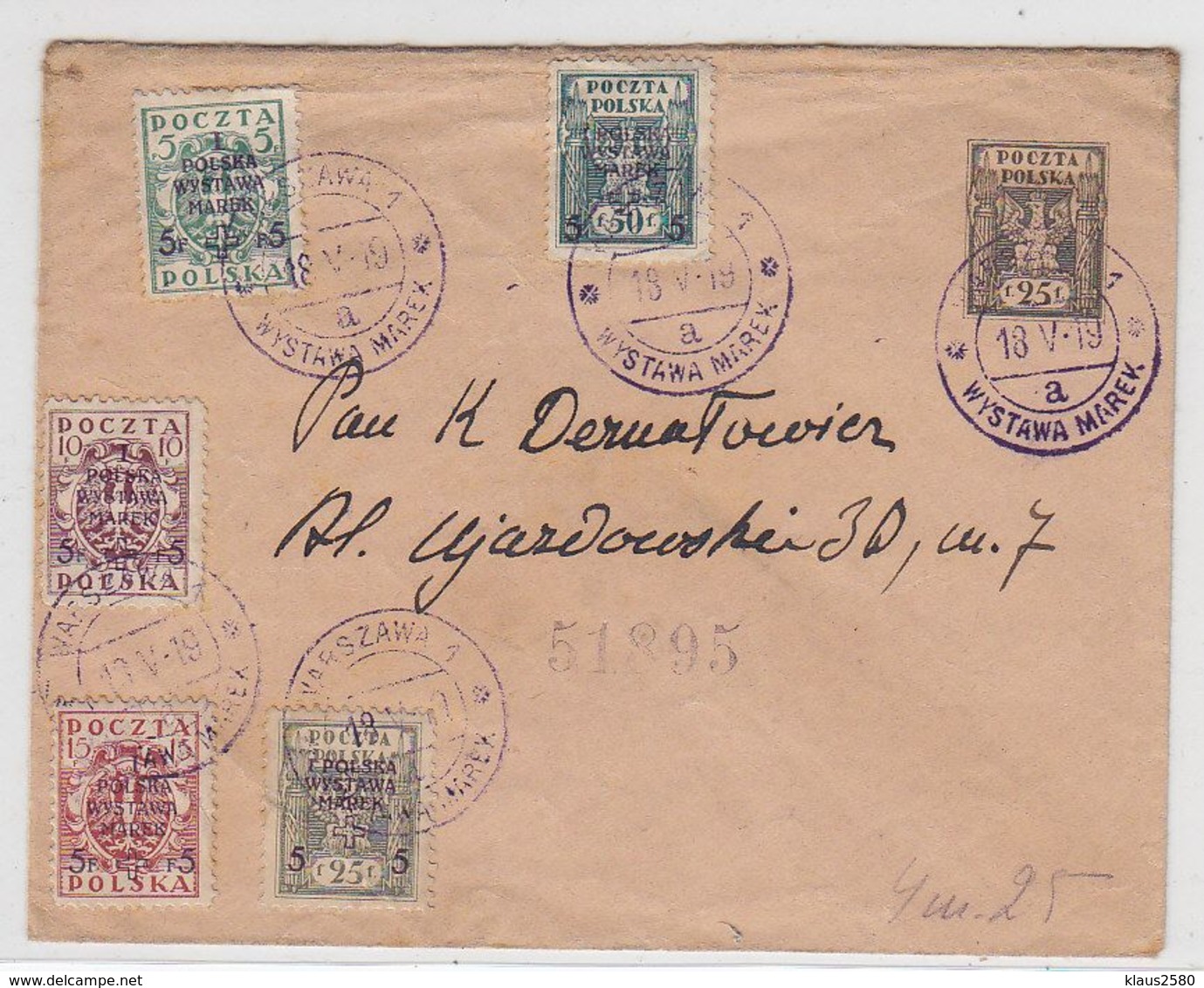 Polen 1919 Brief Mit MIF - Taxe