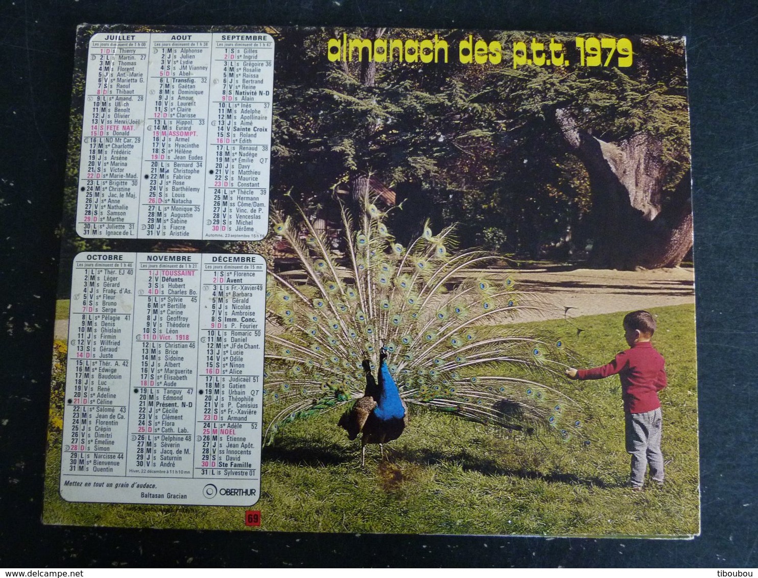 CALENDRIER ALMANACH DES PTT LA POSTE 1979 AVEC CARTES YONNE AVALLON AUXERRE SENS - Grand Format : 1971-80