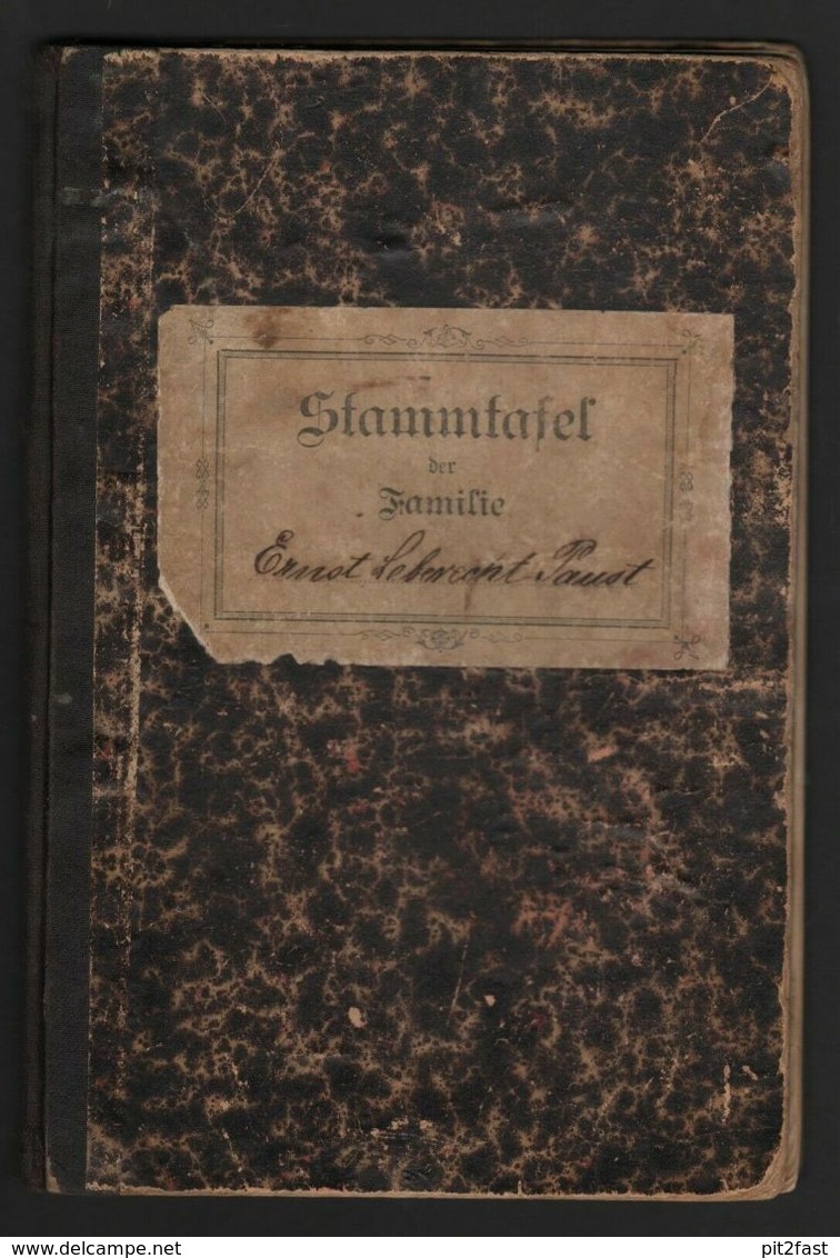 Stammtafel E.L. Paust , Jülich ,1913-37 , Ahnentafel , Dokument !!! Ahnentafel !!! - Jülich