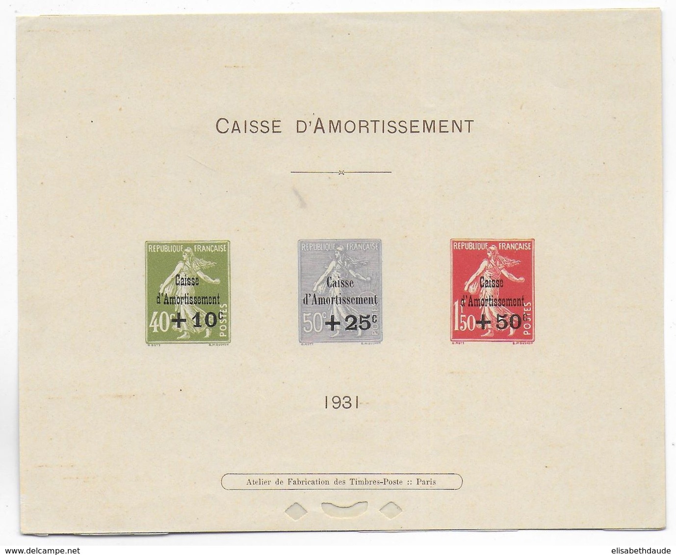 RARE EPREUVE COLLECTIVE SEMEUSE CAISSE D'AMORTISSEMENT ! YVERT 275/277 - COTE = 1200 EUR. - Epreuves De Luxe