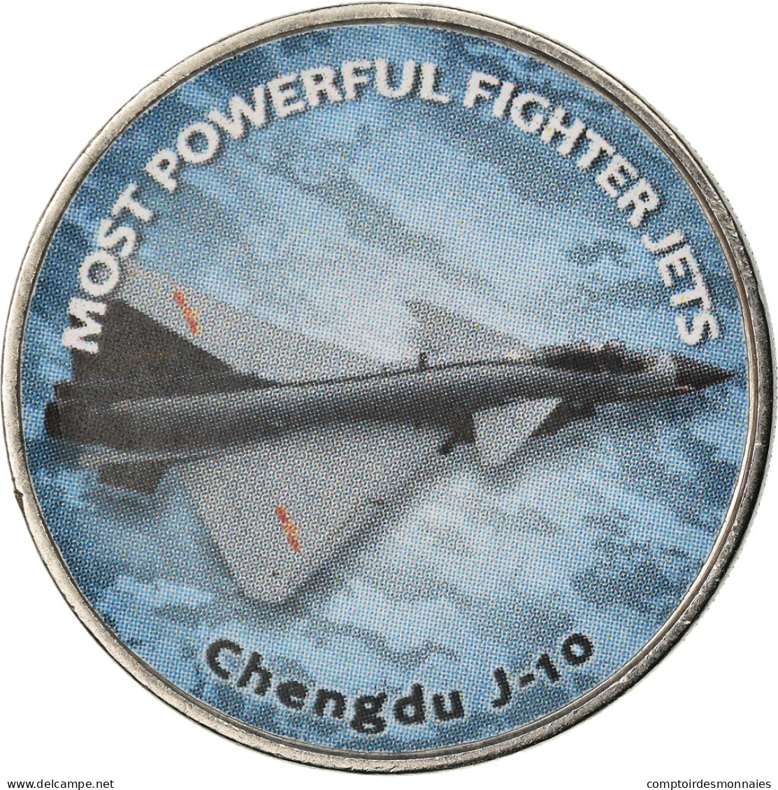 Monnaie, Zimbabwe, Shilling, 2018, Fighter Jet - Chengdu J-10, SPL, Nickel - Simbabwe