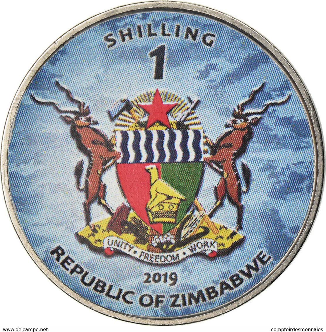 Monnaie, Zimbabwe, Shilling, 2019, Fighter Jet - Sukhol, SPL, Nickel Plated - Zimbabwe