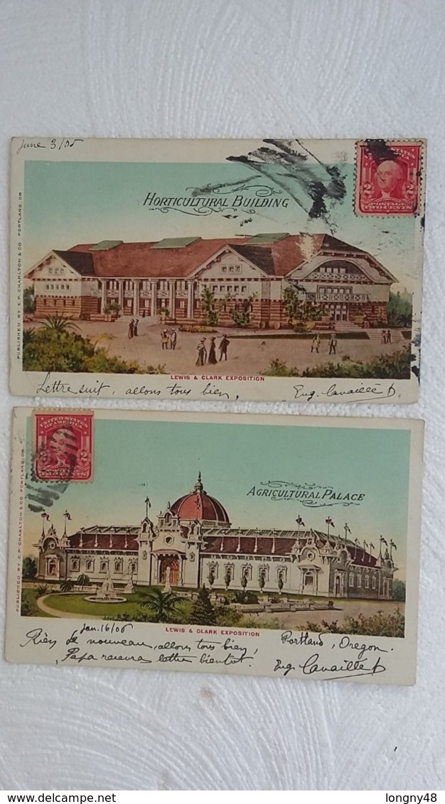 2  CPA  - 1905 - Differentes - Lewis & Clark - Exposition - Agricultural Palace - - Portland