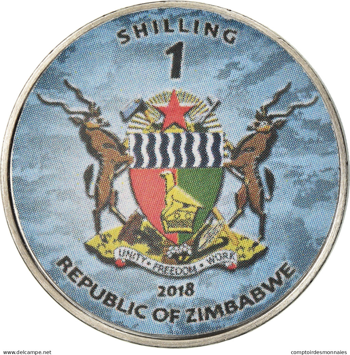 Monnaie, Zimbabwe, Shilling, 2018, Fighter Jet - Sukhol, SPL, Nickel Plated - Zimbabwe