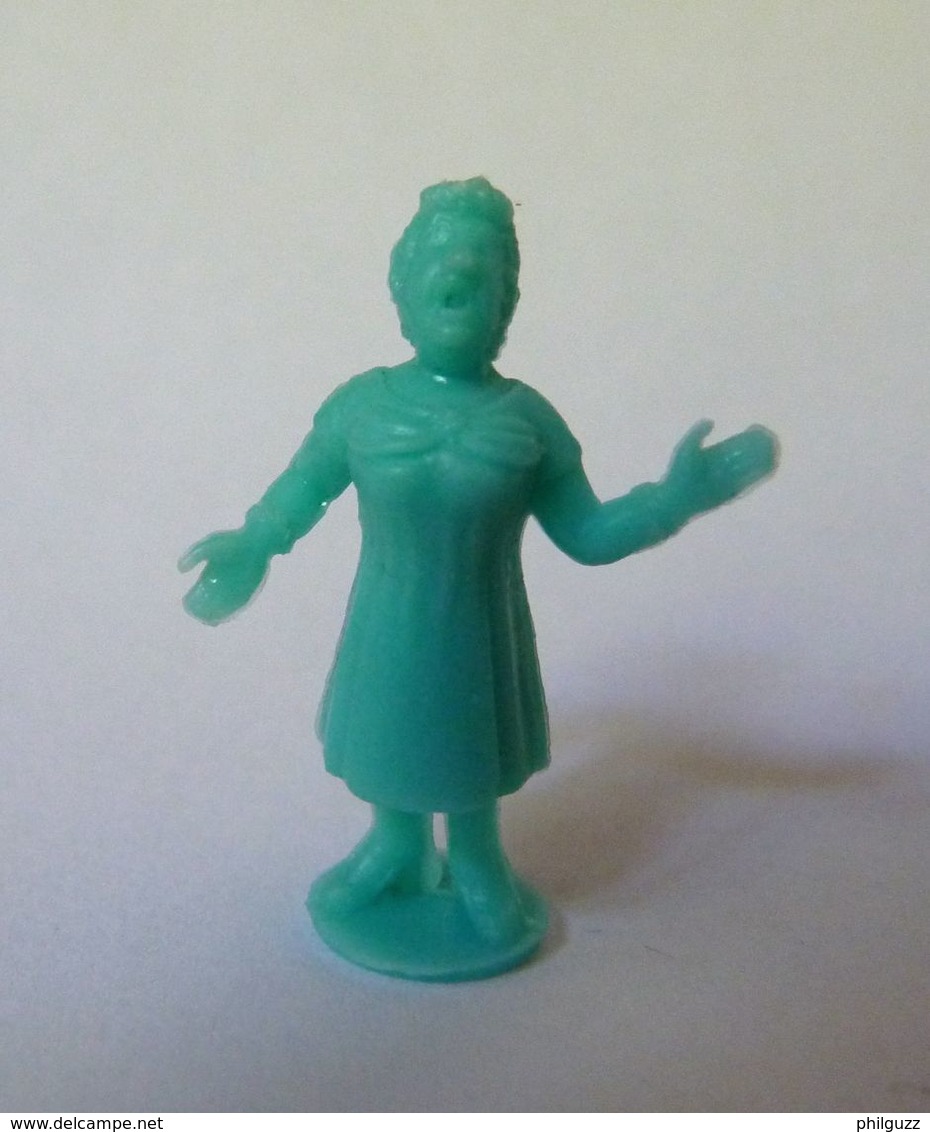 FIGURINE PUBLICITAIRE PEROU TINTIN - CASTAFIORE Monochrome Bleu Vert (2) - Pas Dunkin  Marquée STENVAL - Tim & Struppi