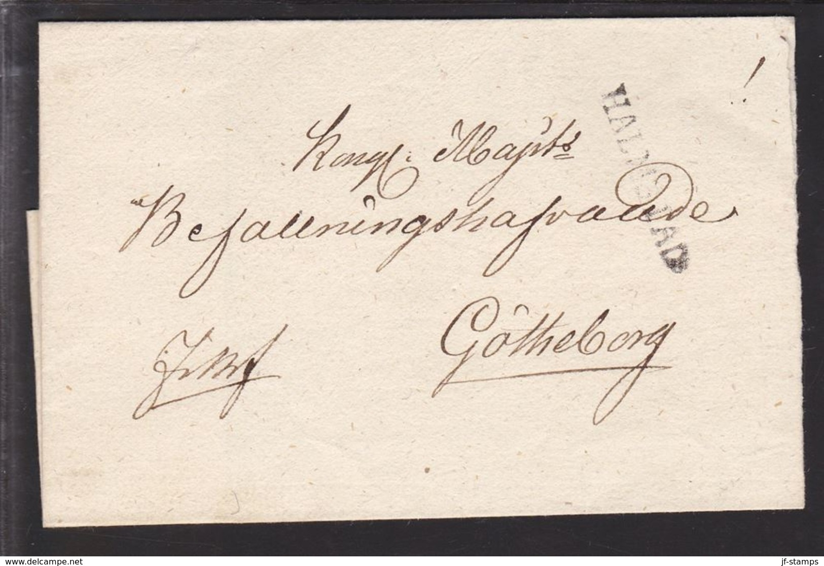 HALMSTAD  On Cover To Kungl. Majst. Befallnings... Göteborg. Military Post.  () - JF111004 - ... - 1855 Prephilately