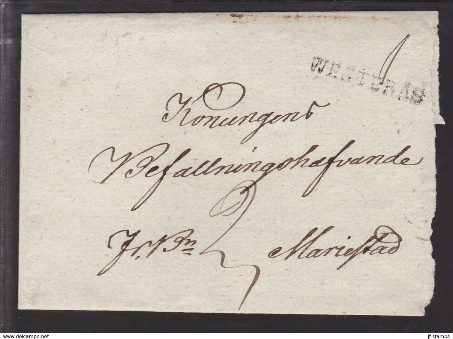 WESTERÅS  On Cover To Befallningshafvande I Mariestad. Military Post. Seal LANDSCON..... () - JF111009 - ... - 1855 Préphilatélie