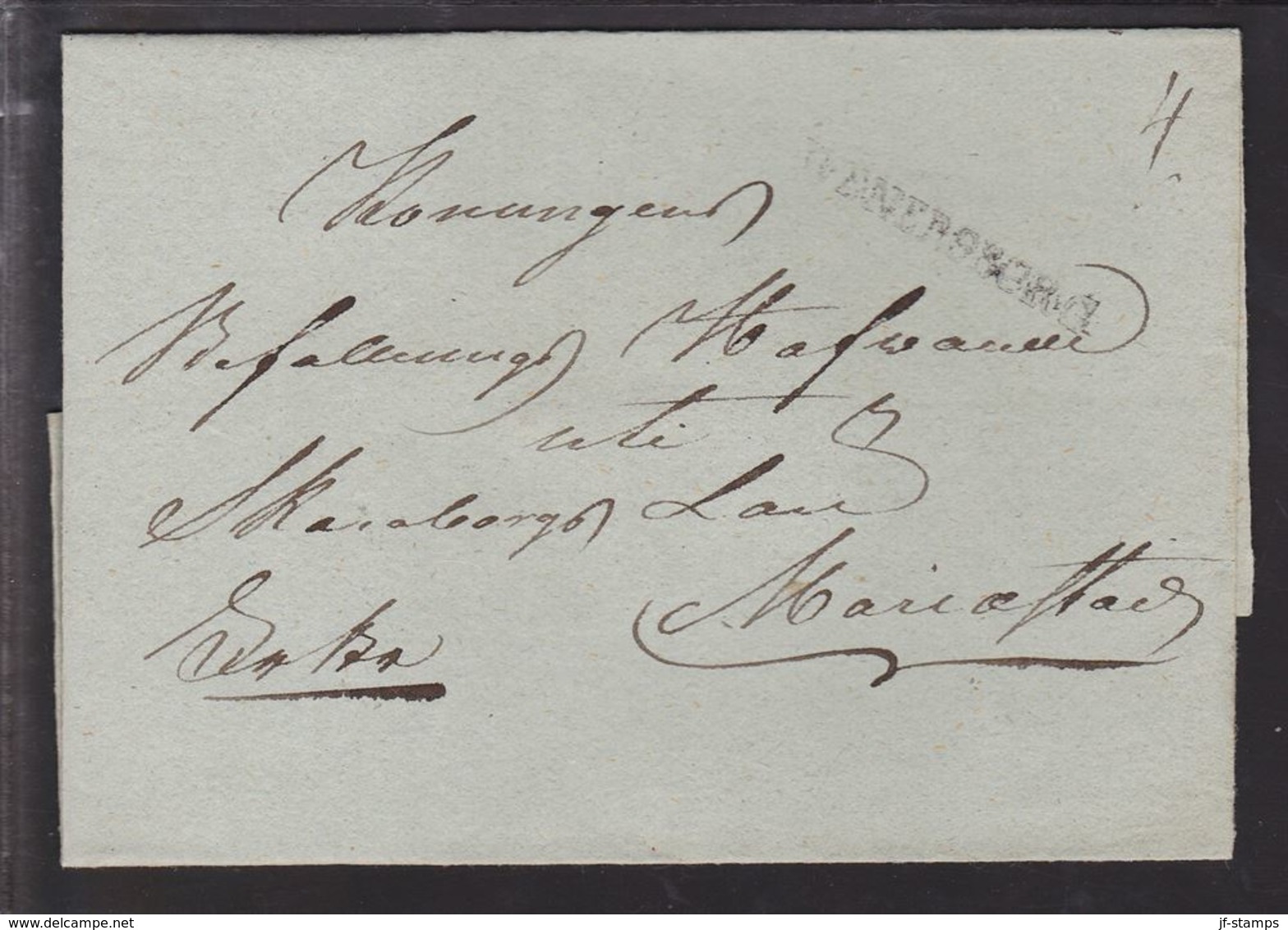 WENERSBORG  On Cover To Befallningshafvande I Mariestad. Military Post. Black Seal  () - JF111010 - ... - 1855 Prefilatelia