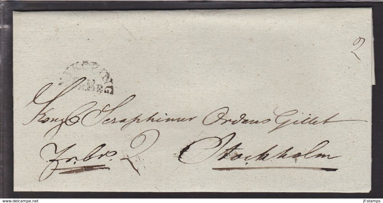 NYKÖPING FrBr  On Cover To Kongl. Seraphimer Ordens Gillet, Stockholm. Seal  () - JF111019 - ... - 1855 Vorphilatelie