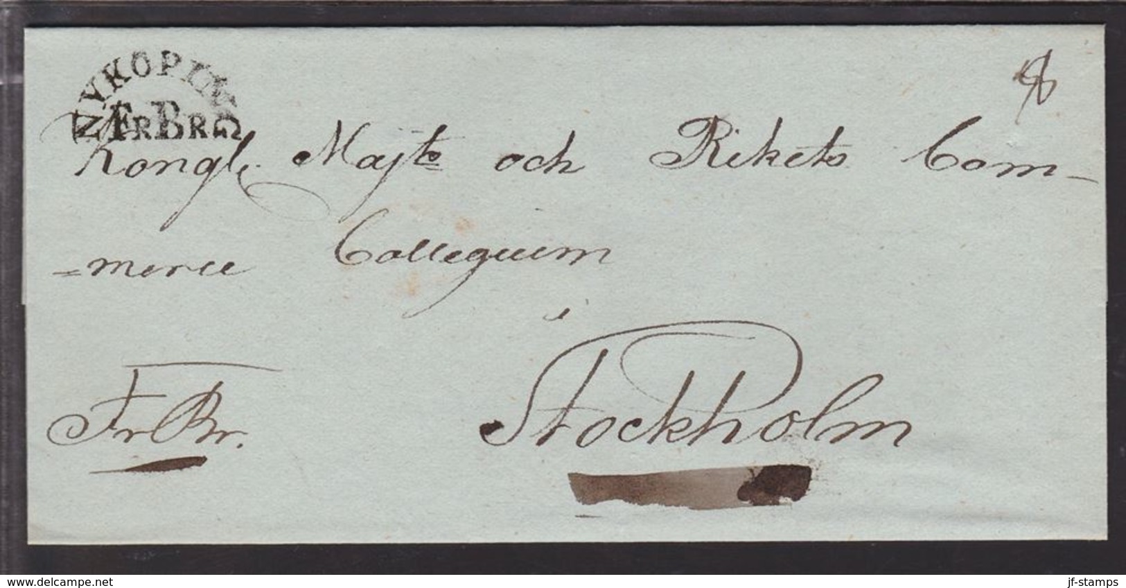 NYKÖPING FrBr  On Cover To Kongl. Majs Och Rikes Commerce Collegium, Stockholm. Seal.... () - JF111032 - ... - 1855 Vorphilatelie