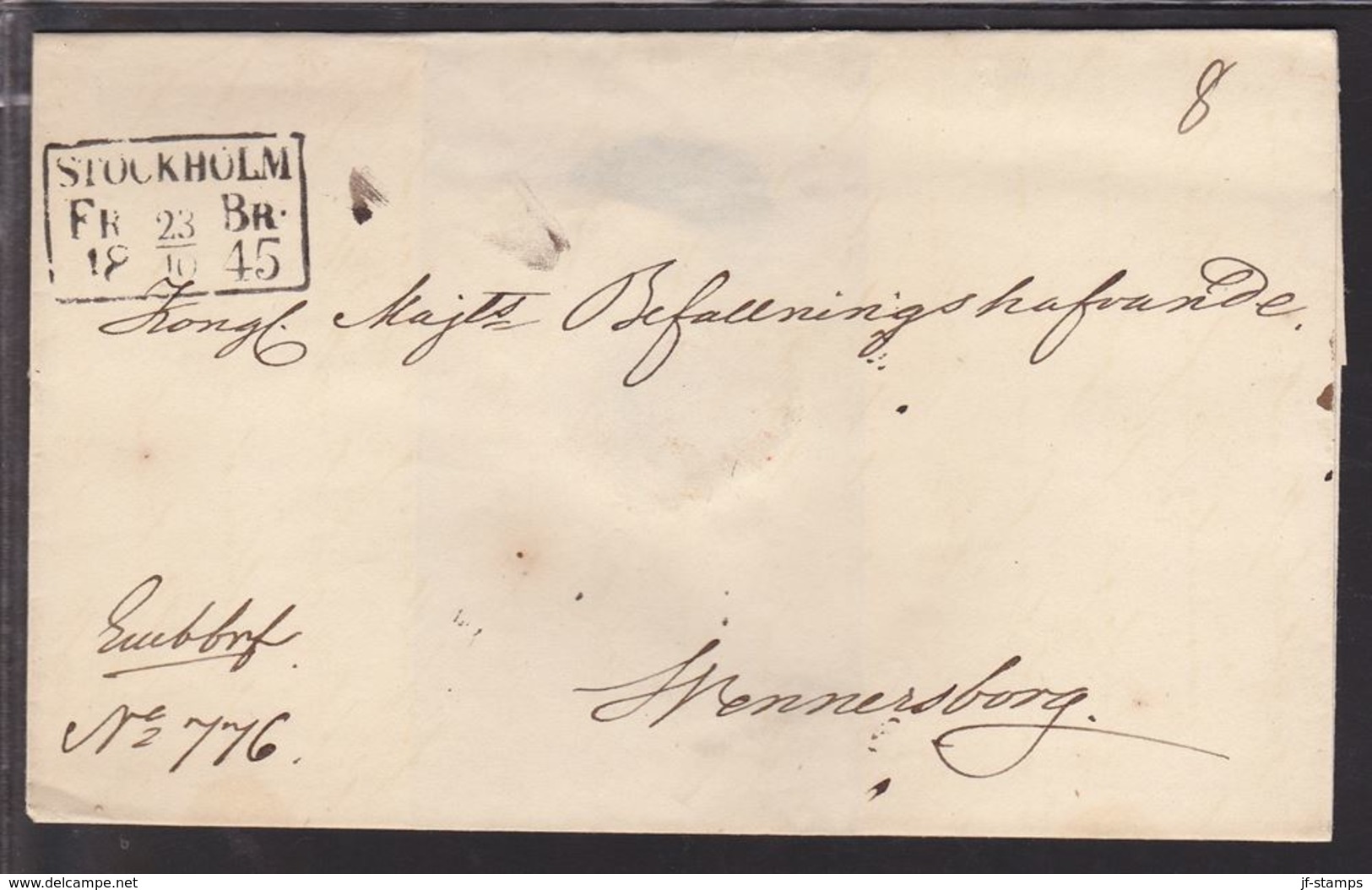 1847. SVERIGE. STOCKHOLM  FR BR 23 10 1845. To Wenersborg. Seal. () - JF111040 - ... - 1855 Prefilatelia