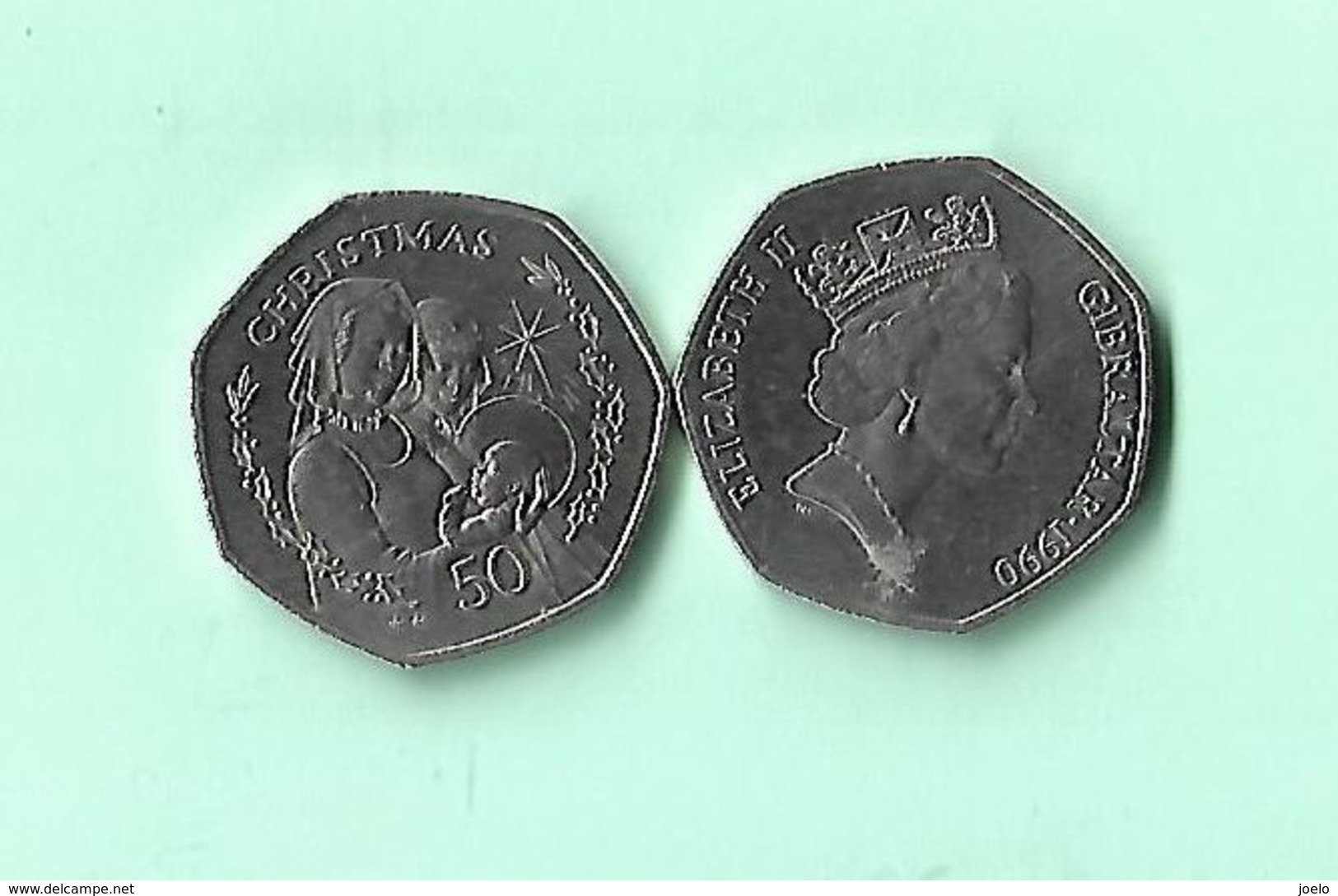 GIBRALTAR 1990 XMAS 50p RARE - Gibraltar