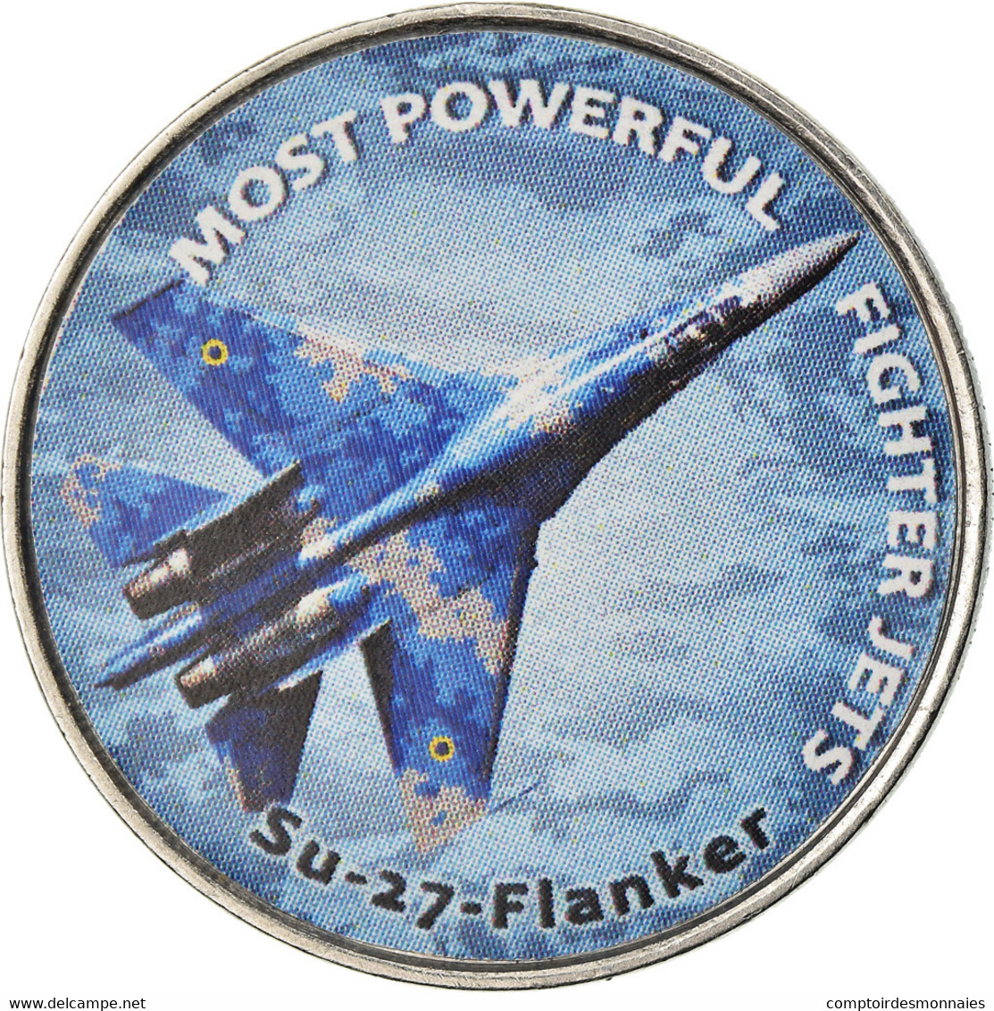 Monnaie, Zimbabwe, Shilling, 2019, Fighter Jet - Flanker, SPL, Nickel Plated - Zimbabwe