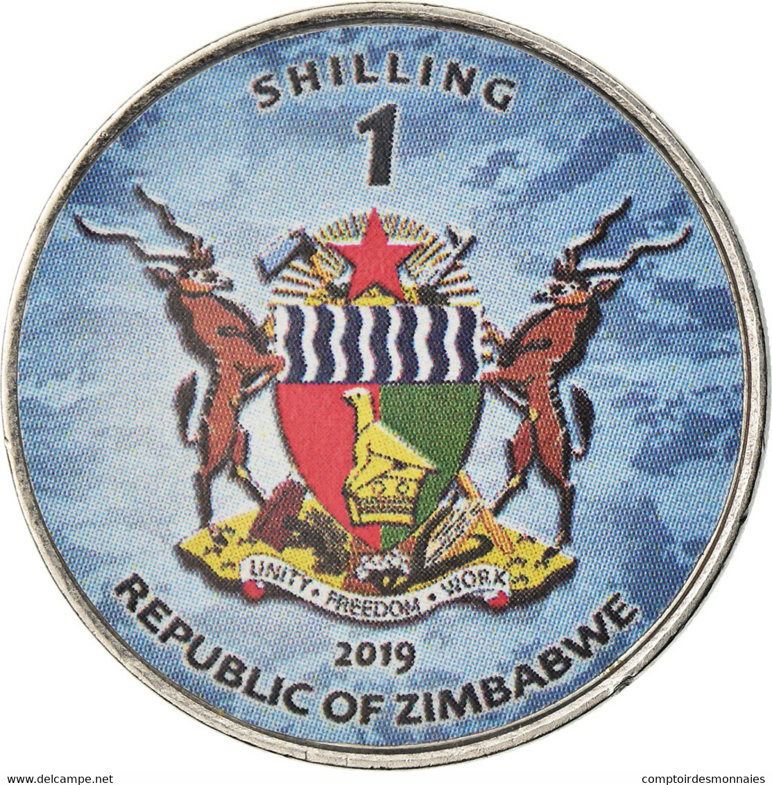 Monnaie, Zimbabwe, Shilling, 2019, Fighter Jet - Flanker, SPL, Nickel Plated - Simbabwe