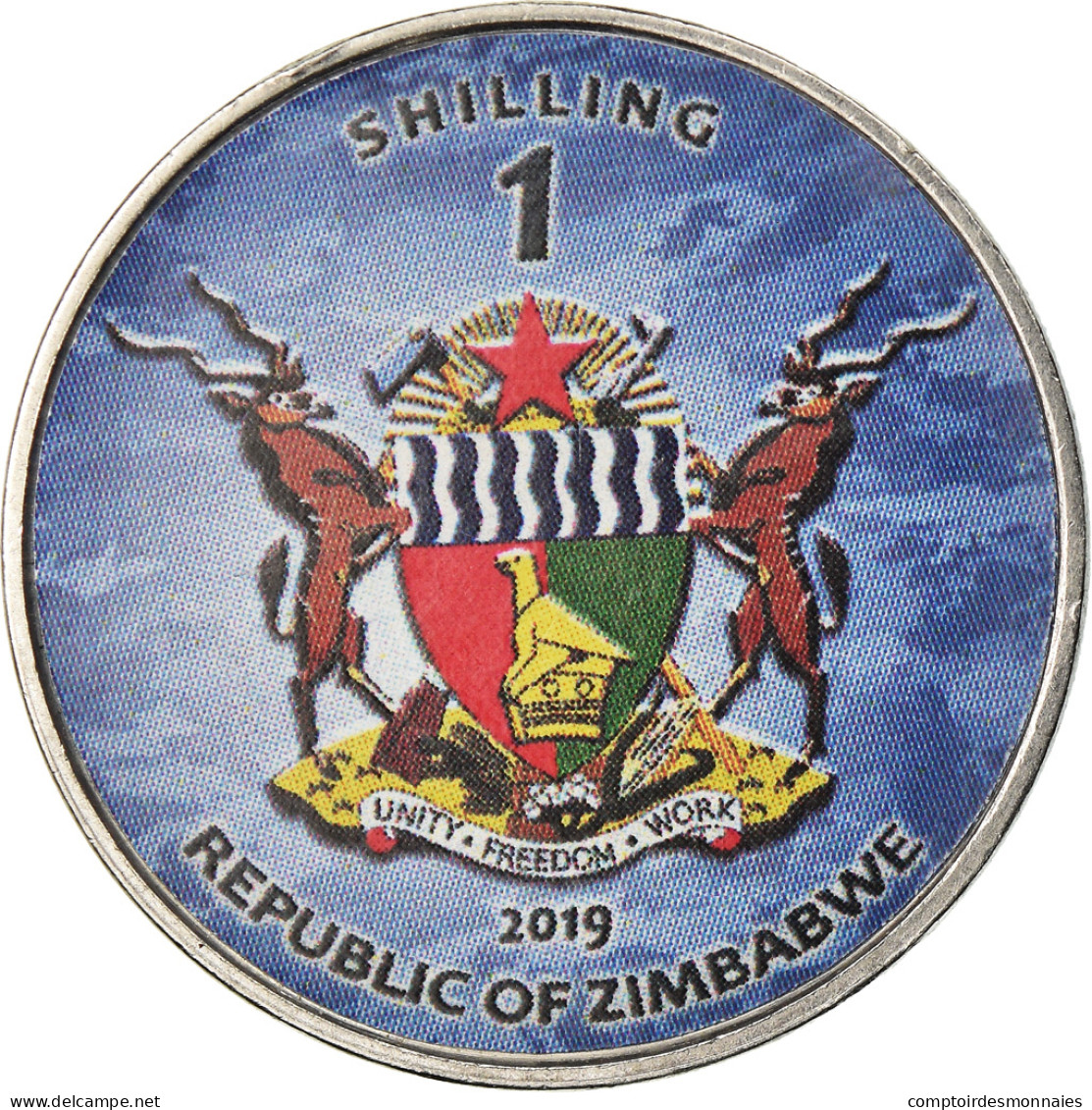 Monnaie, Zimbabwe, Shilling, 2019, Warship -  Porte-avions Cavour, SPL, Nickel - Simbabwe