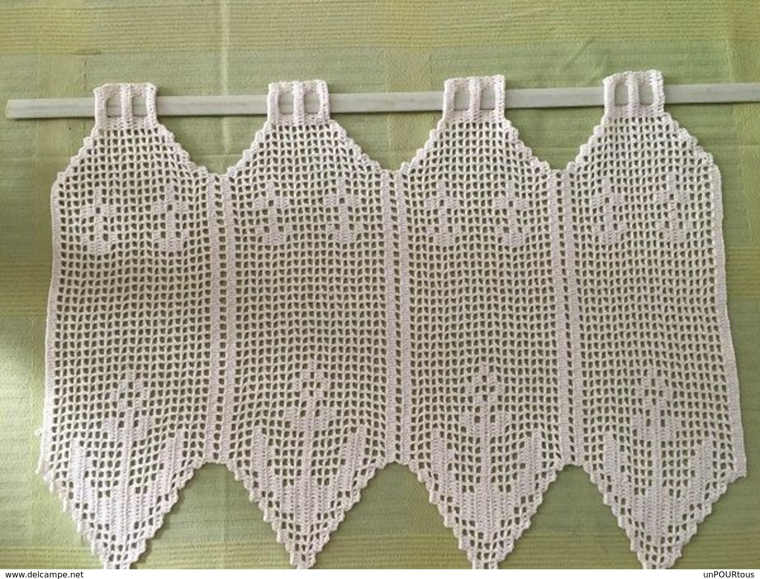 Une Paire De Rideaux Au Crochet.en Coton écru. - Cortinas